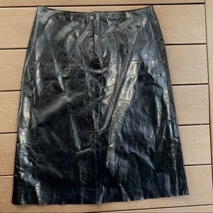 Banana Republic Black Leather Skirt